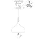 Mexlite Luminaria colgante BJORR - Ø 33CM de 1 llama, pequeño, alto E27 IP20, blanco mate regulable