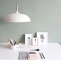 Mexlite Luminaria colgante BJORR - Ø 45CM de 1 llama, grande, plano E27 IP20, blanco mate regulable