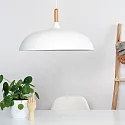 Mexlite Luminaria colgante BJORR - Ø 45CM de 1 llama, grande, plano E27 IP20, blanco mate regulable