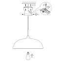 Mexlite Luminaria colgante BJORR - Ø 45CM de 1 llama, grande, plano E27 IP20, blanco mate regulable