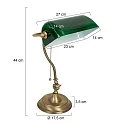 Mexlite Luminaria de mesa BELANA de 1 llama E27 IP20, verde, color bronce regulable