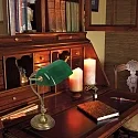 Mexlite Luminaria de mesa BELANA de 1 llama E27 IP20, verde, color bronce regulable