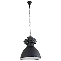 Luminaria colgante DENSI abajo, de 1 llama, grande E27 IP20, negro mate regulable