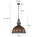 Steinhauer Luminaria colgante BIKKEL - Ø 52CM de 1 llama, grande E27 IP20, marrón, pied regulable