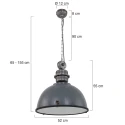 Steinhauer Luminaria colgante BIKKEL - Ø 52CM de 1 llama, grande E27 IP20, gris hormigón regulable