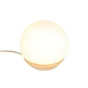 Luminaria de mesa ANCILLA redondo, corto, con regulador táctil G9 IP20, haya, color natural regulable