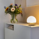Steinhauer Luminaria de mesa ANCILLA redondo, corto, con regulador táctil G9 IP20, acero cepillado regulable