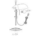 table lamp ANCILLA long, adjustable, with pull switch chain E27 IP20, brushed bronze 
