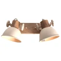 Mexlite Luminaria de techo GEARWOOD de 2 llamas E27 IP20, crema regulable