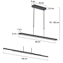 Steinhauer Luminaria colgante ZELENA / 80-140CM Arriba-Abajo, CCT Switch, ajustable, con regulador táctil IP20, negro mate regulable