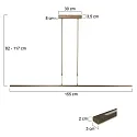 Steinhauer Luminaria colgante ZELENA / 155CM Arriba-Abajo, CCT Switch, ajustable, con regulador táctil IP20, bronce cepillado regulable