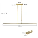 Steinhauer Luminaria colgante ZELENA de 3 llamas IP20, dorado regulable