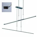 Steinhauer Luminaria colgante ZELENA / 155CM Arriba-Abajo, CCT Switch, ajustable, con regulador táctil IP20, acero cepillado regulable