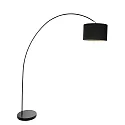 Mexlite Luminaria de pedestal SOLVA cilíndrico, con interruptor, con pantalla, con enchufe, inclinable E27 IP20, negro mate 