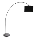 Luminaria de pedestal SOLVA cilíndrico, con interruptor, con pantalla, con enchufe, inclinable E27 IP20, negro mate 