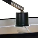 Luminaria de pedestal SOLVA cilíndrico, con interruptor, con pantalla, con enchufe, inclinable E27 IP20, negro mate 