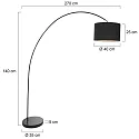 Luminaria de pedestal SOLVA cilíndrico, con interruptor, con pantalla, con enchufe, inclinable E27 IP20, negro mate 