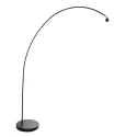Luminaria de pedestal SOLVA cilíndrico, con interruptor, con pantalla, con enchufe, inclinable E27 IP20, negro mate 