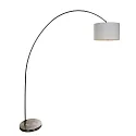 Mexlite Luminaria de pedestal SOLVA cilíndrico, con interruptor, con pantalla, con enchufe, inclinable E27 IP20, acero cepillado 