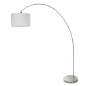Mexlite Luminaria de pedestal SOLVA cilíndrico, con interruptor, con pantalla, con enchufe, inclinable E27 IP20, acero cepillado 