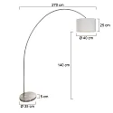 Mexlite Luminaria de pedestal SOLVA cilíndrico, con interruptor, con pantalla, con enchufe, inclinable E27 IP20, acero cepillado 