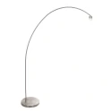 Mexlite Luminaria de pedestal SOLVA cilíndrico, con interruptor, con pantalla, con enchufe, inclinable E27 IP20, acero cepillado 