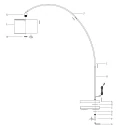 Mexlite Luminaria de pedestal SOLVA cilíndrico, con interruptor, con pantalla, con enchufe, inclinable E27 IP20, acero cepillado 