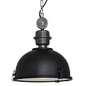 Steinhauer Luminaria colgante BIKKEL - Ø 32CM de 1 llama, pequeño E27 IP20, negro mate regulable