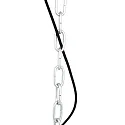 Steinhauer Luminaria colgante BIKKEL - Ø 32CM de 1 llama, pequeño E27 IP20, negro mate regulable