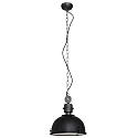 Steinhauer Luminaria colgante BIKKEL - Ø 32CM de 1 llama, pequeño E27 IP20, negro mate regulable