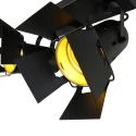 Mexlite Luminaria de techo CARRÉ de 2 llamas, ajustable E27 IP20, negro mate regulable