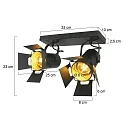 Mexlite Mexlite Spot CARRÉ, 2 flames, studio spotlight, black