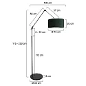 Steinhauer floor lamp PRESTIGE CHIC cylindrical, with switch, with shade, with jointed arm E27 IP20, black matt 