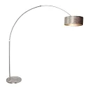 Steinhauer floor lamp SPARKLED LIGHT cylindrical, with switch, with shade, with plug, adjustable E27 IP20, steel brushed 
