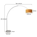 Steinhauer floor lamp SPARKLED LIGHT cylindrical, with switch, with shade, with plug, adjustable E27 IP20, steel brushed 