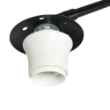 Steinhauer Luminaria de pedestal SPARKLED LIGHT cilíndrico, con interruptor, con pantalla, con enchufe, ajustable E27 IP20, negro mate 