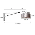 Steinhauer Luminaria de pared ELEGANT CLASSY con interruptor, con pantalla, con alivio de tensión, con enchufe, ajustable E27 IP20