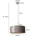 Steinhauer Luminaria colgante SPARKLED LIGHT cilíndrico, con pantalla E27 IP20, acero cepillado regulable
