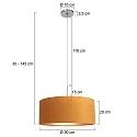 Steinhauer Luminaria colgante SPARKLED LIGHT cilíndrico, con pantalla E27 IP20, acero cepillado regulable