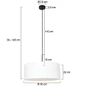 Steinhauer Luminaria colgante SPARKLED LIGHT cilíndrico, con pantalla E27 IP20, negro mate regulable
