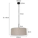 Steinhauer Luminaria colgante SPARKLED LIGHT cilíndrico, con pantalla E27 IP20, negro mate regulable