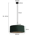 Steinhauer Luminaria colgante SPARKLED LIGHT cilíndrico, con pantalla E27 IP20, negro mate regulable