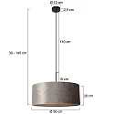 Steinhauer Luminaria colgante SPARKLED LIGHT cilíndrico, con pantalla E27 IP20, negro mate regulable