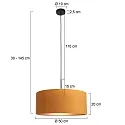 Steinhauer Luminaria colgante SPARKLED LIGHT cilíndrico, con pantalla E27 IP20, negro mate regulable