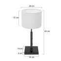 table lamp STANG up, short, with switch, with shade, with plug E27 IP20, black matt dimmable