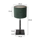 Steinhauer Luminaria de mesa STANG arriba, corto, con interruptor, con pantalla, con enchufe E27 IP20, negro mate regulable