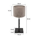Steinhauer Luminaria de mesa STANG arriba, corto, con interruptor, con pantalla, con enchufe E27 IP20, negro mate regulable
