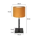 Steinhauer Luminaria de mesa STANG arriba, corto, con interruptor, con pantalla, con enchufe E27 IP20, negro mate regulable