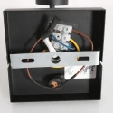 Steinhauer Luminaria de pared STANG arriba, cilíndrico, con pantalla E27 IP20, negro mate regulable