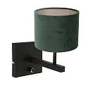Steinhauer Luminaria de pared STANG arriba, cilíndrico, con pantalla E27 IP20, negro mate regulable